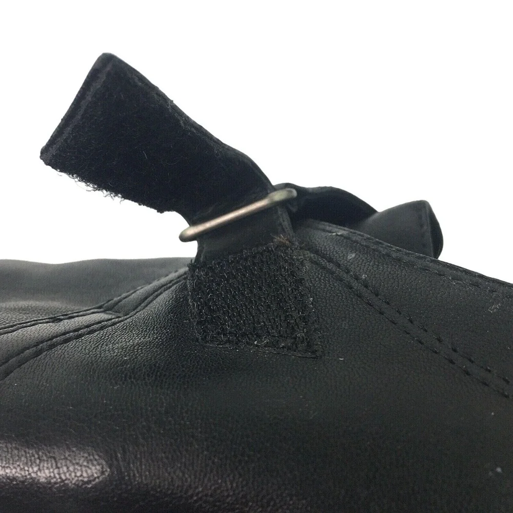 Strictly Comfort Leather Slip On Adjustable Shoes Womens 11 M Black Hook & Loop